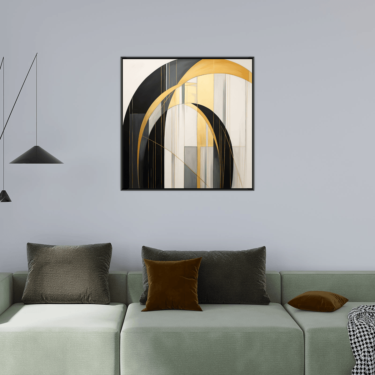 Abstract arches in black & gold - ArtDeco Canvas