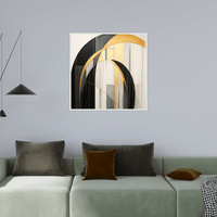 Abstract arches in black & gold - ArtDeco Canvas