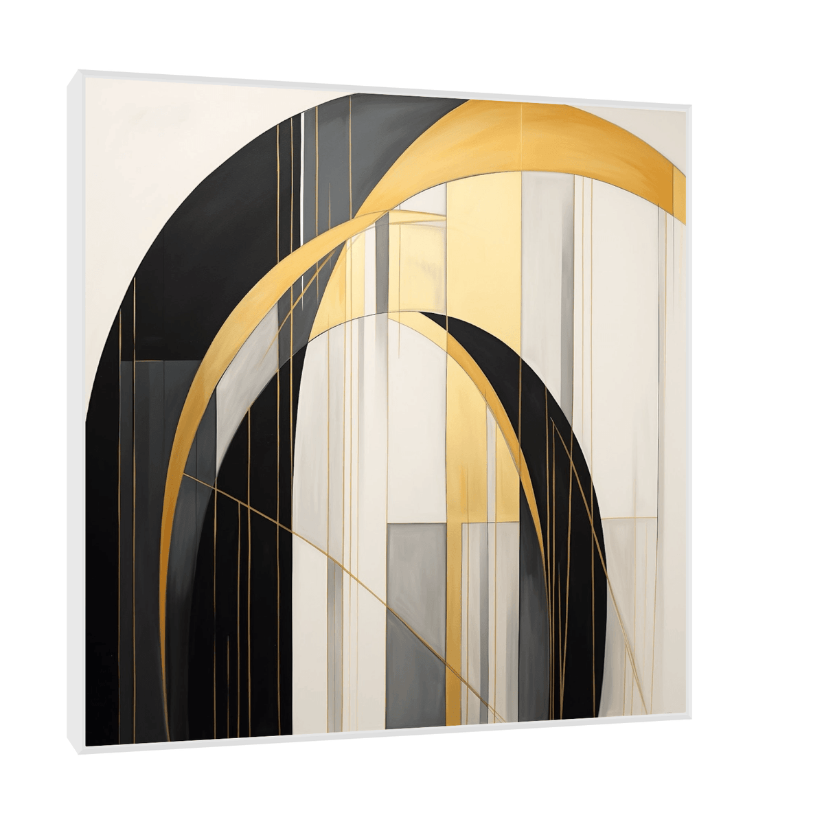 Abstract arches in black & gold - ArtDeco Canvas