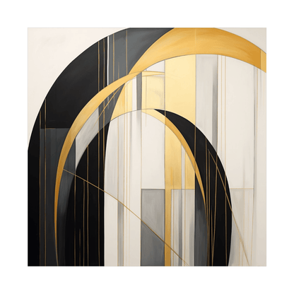 Abstract arches in black & gold - ArtDeco Canvas