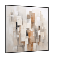 Abstract buildings in white and grey - ArtDeco Canvas