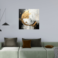 Abstract circles in gold - ArtDeco Canvas