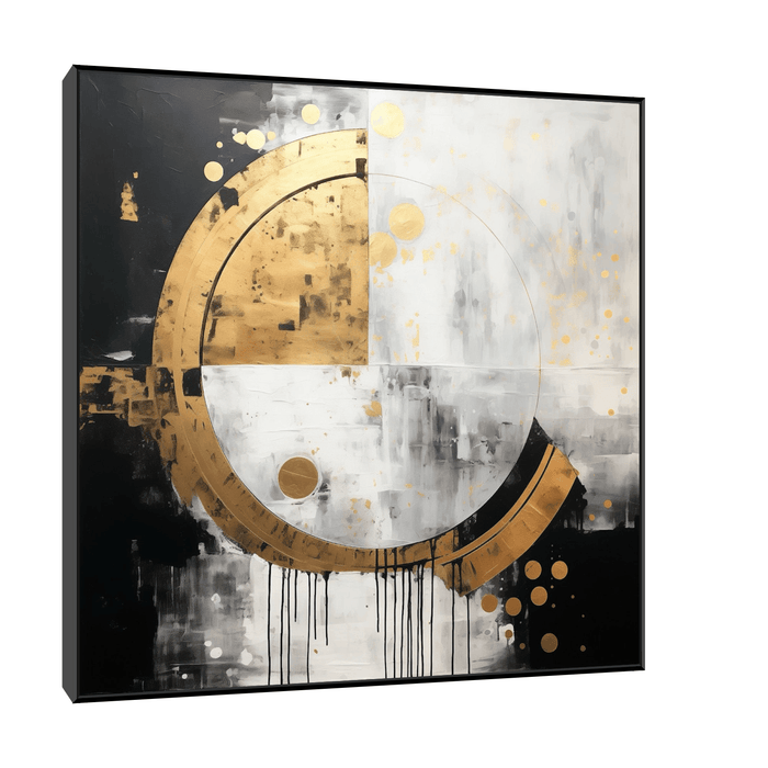 Abstract circles in gold - ArtDeco Canvas