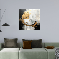 Abstract circles in gold - ArtDeco Canvas