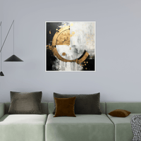 Abstract circles in gold - ArtDeco Canvas