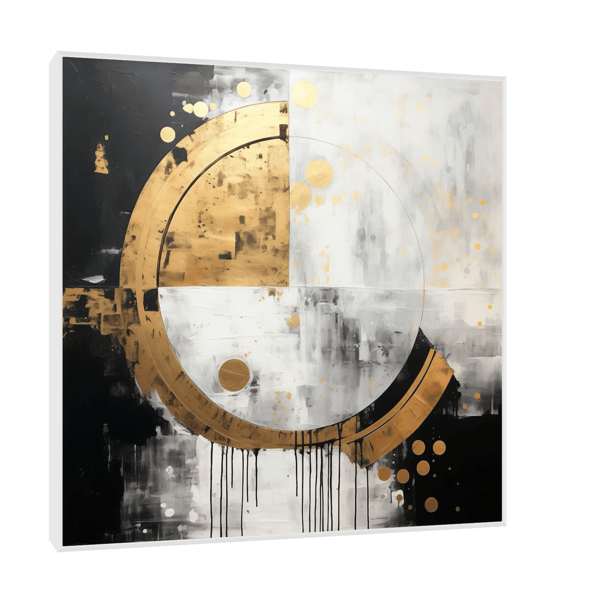 Abstract circles in gold - ArtDeco Canvas