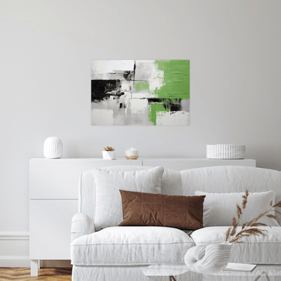 Abstract impression in black and green - ArtDeco Canvas