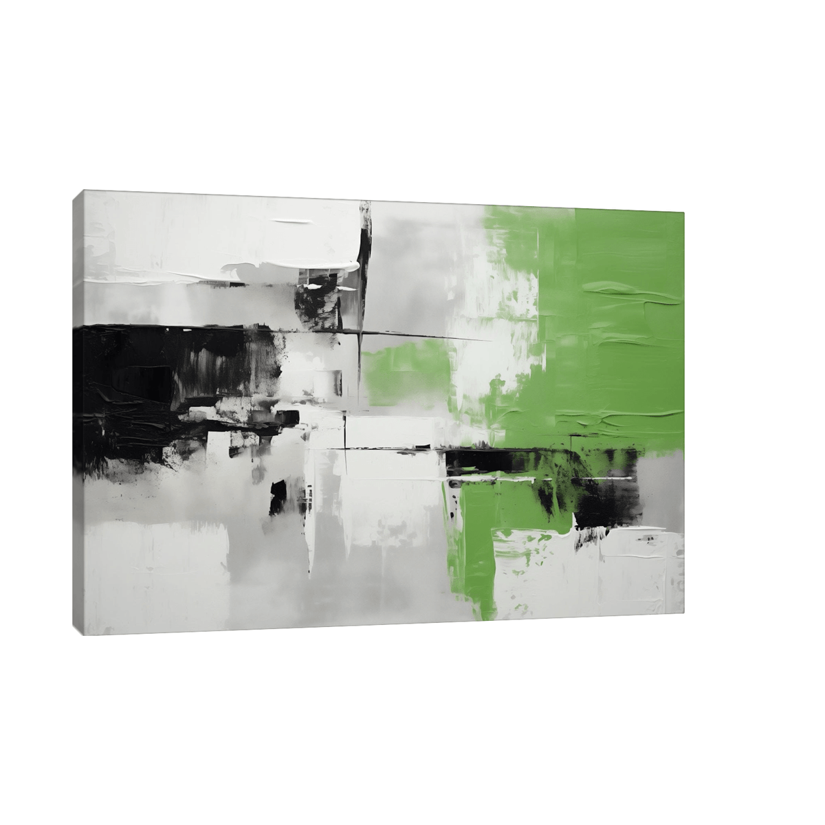 Abstract impression in black and green - ArtDeco Canvas