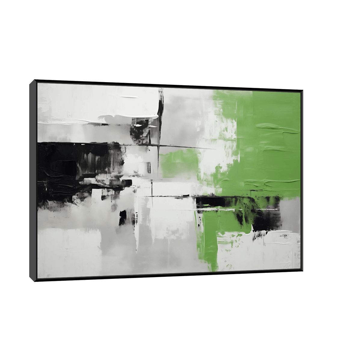 Abstract impression in black and green - ArtDeco Canvas