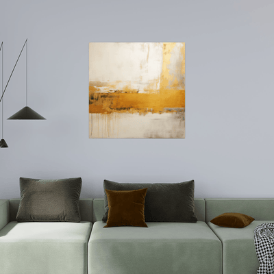 Abstract pattern in beige and gold - ArtDeco Canvas