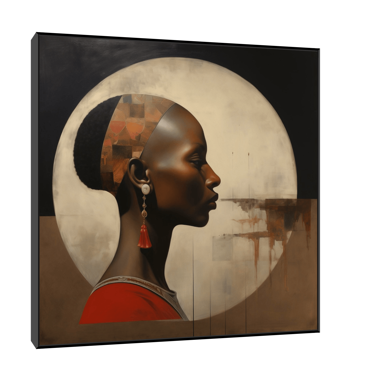 African woman portrait in the moonlight - ArtDeco Canvas