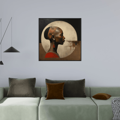 African woman portrait in the moonlight - ArtDeco Canvas