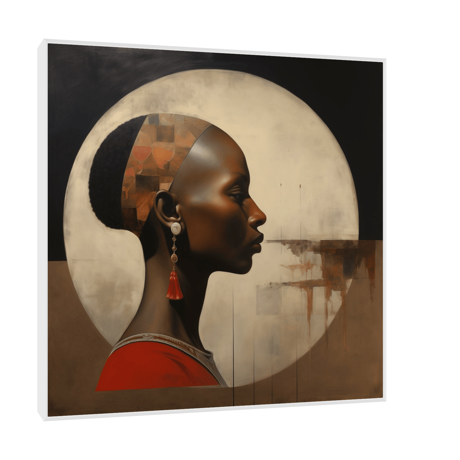 African woman portrait in the moonlight - ArtDeco Canvas