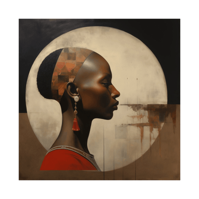 African woman portrait in the moonlight - ArtDeco Canvas