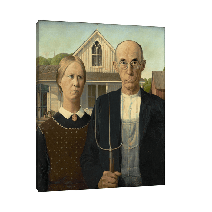 American Gothic, Grant Wood - ArtDeco Canvas