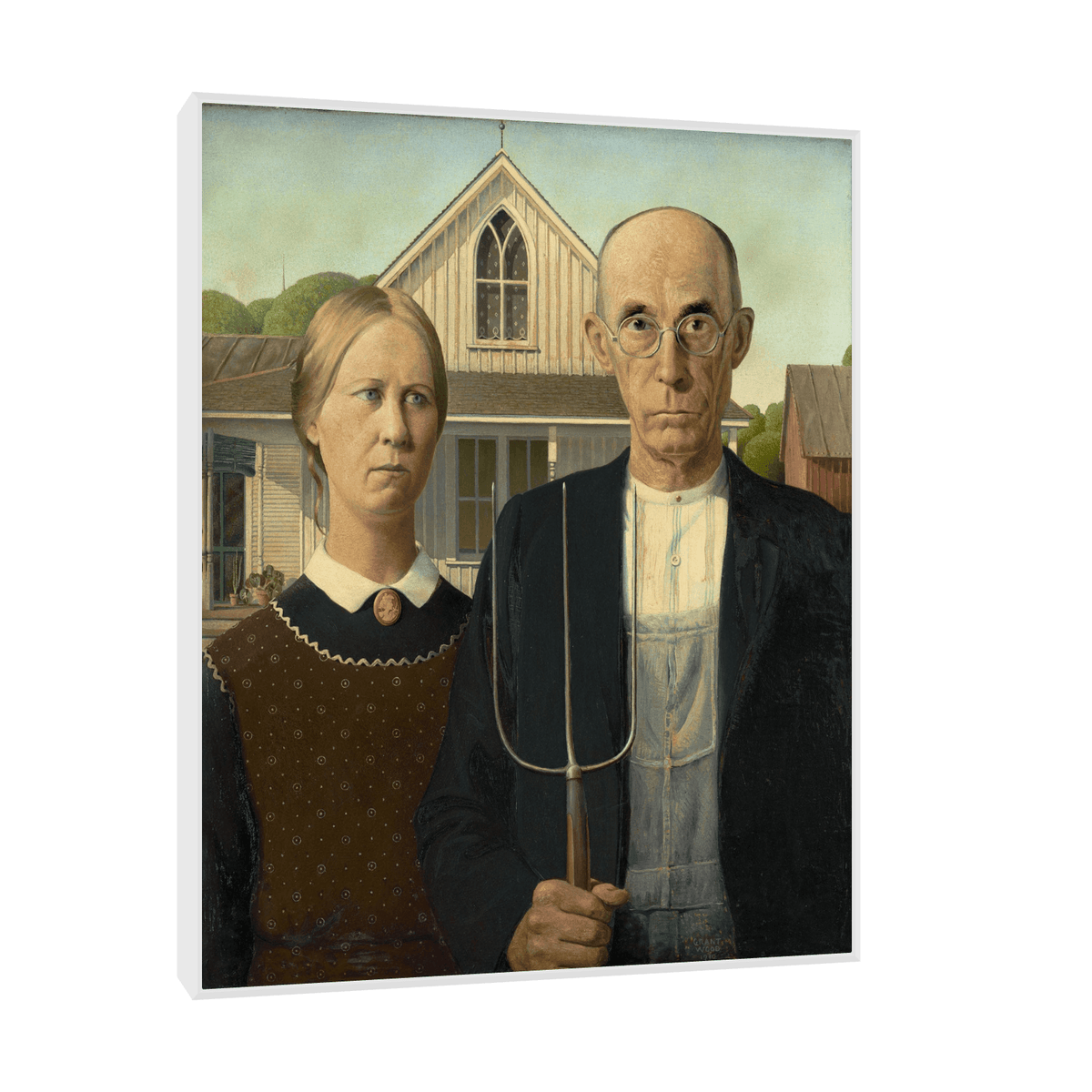 American Gothic, Grant Wood - ArtDeco Canvas