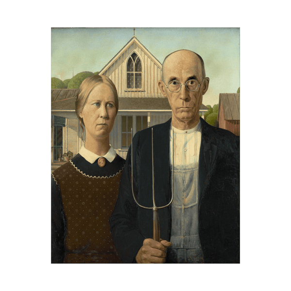 American Gothic, Grant Wood - ArtDeco Canvas