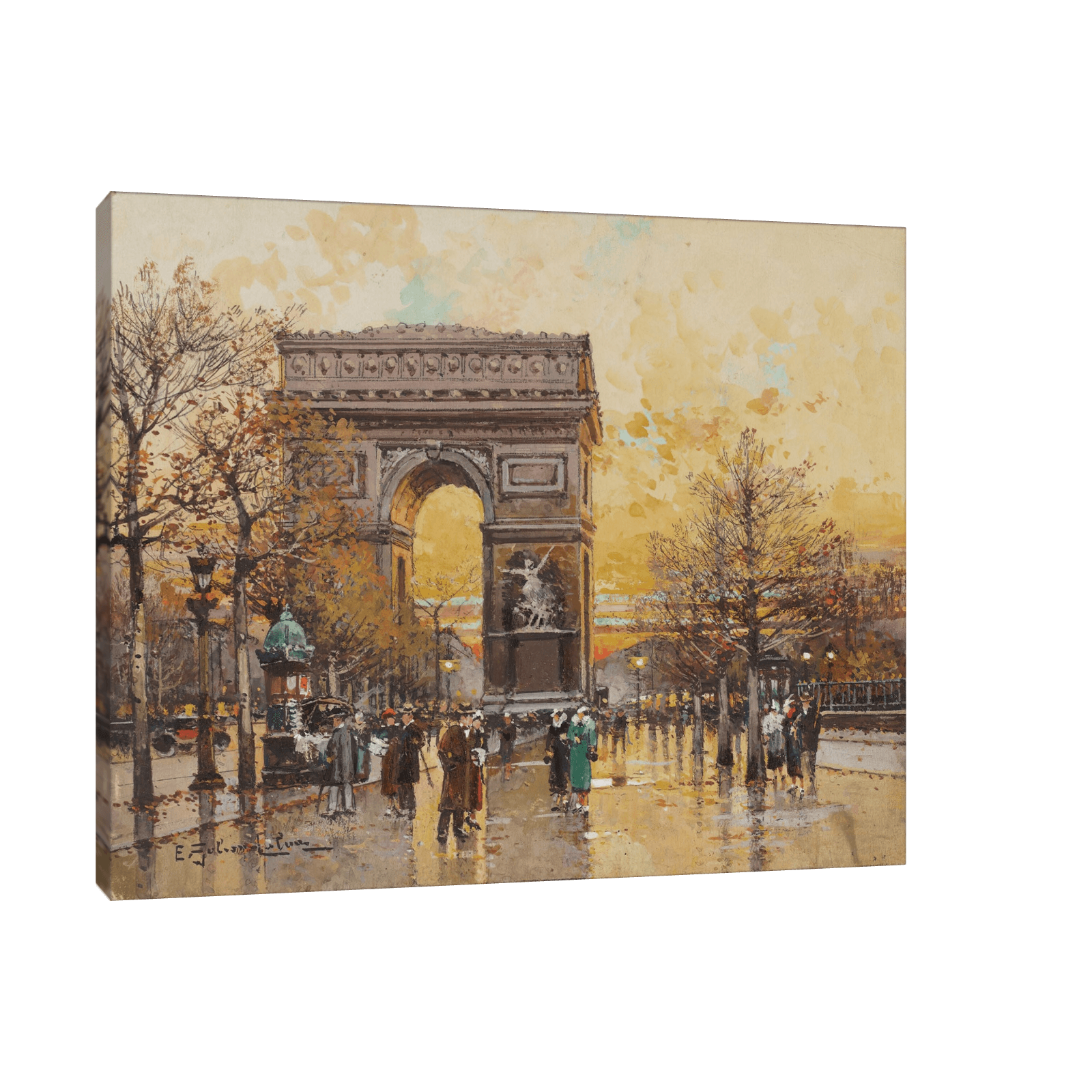 Arc de Triomphe in the Fall, Eugène Galien-Laloue - ArtDeco Canvas