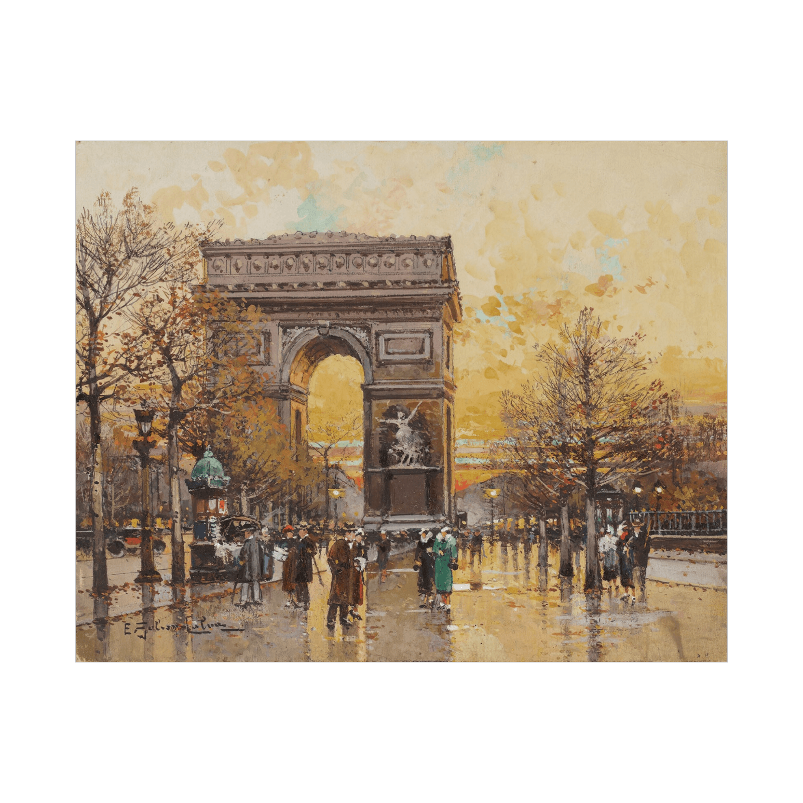 Arc de Triomphe in the Fall, Eugène Galien-Laloue - ArtDeco Canvas