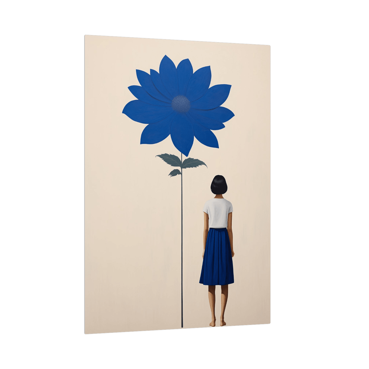 Audrey ant the blue flower - ArtDeco Canvas