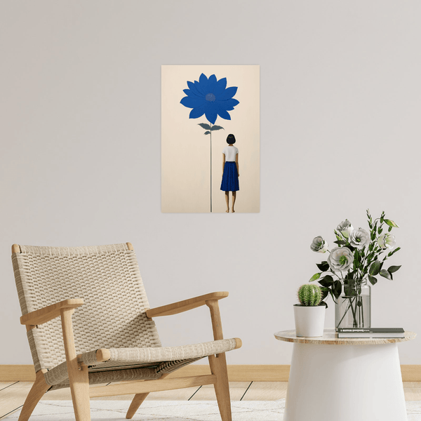 Audrey ant the blue flower - ArtDeco Canvas