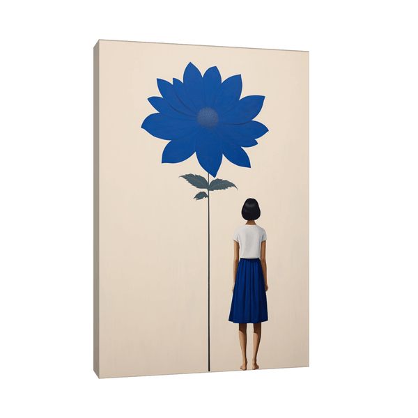 Audrey ant the blue flower - ArtDeco Canvas