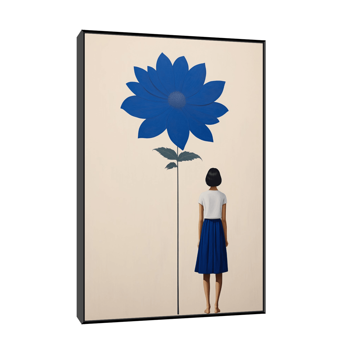 Audrey ant the blue flower - ArtDeco Canvas