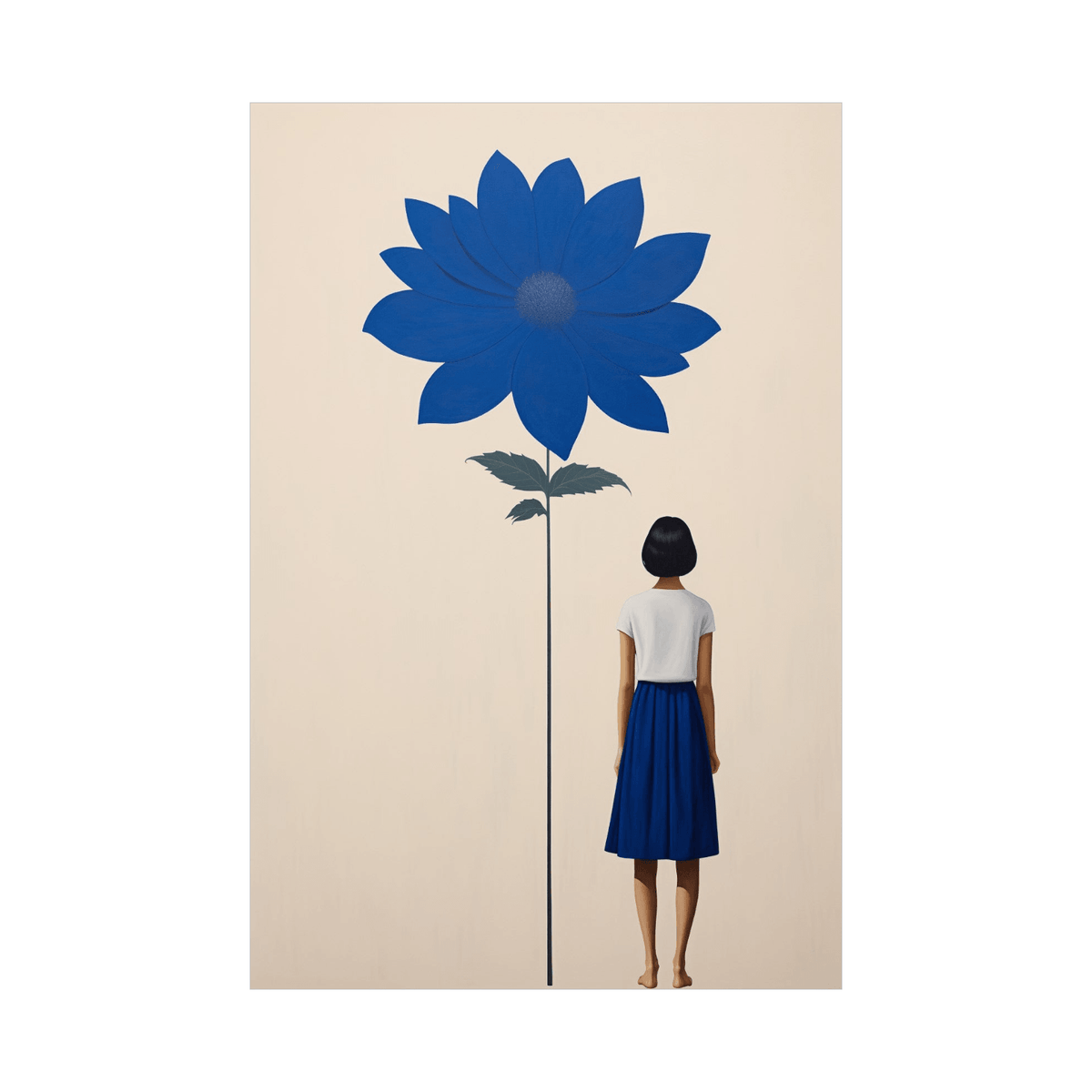 Audrey ant the blue flower - ArtDeco Canvas