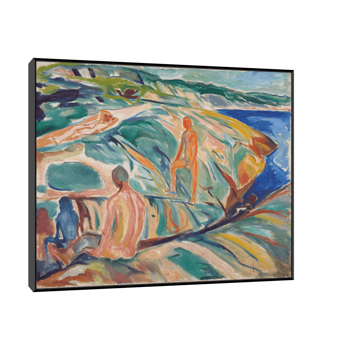 Bathing Men on Rocks, Edvard Munch - ArtDeco Canvas