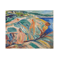 Bathing Men on Rocks, Edvard Munch - ArtDeco Canvas