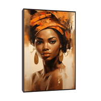 Beautiful African girl in brown - ArtDeco Canvas