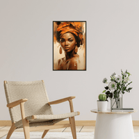 Beautiful African girl in brown - ArtDeco Canvas