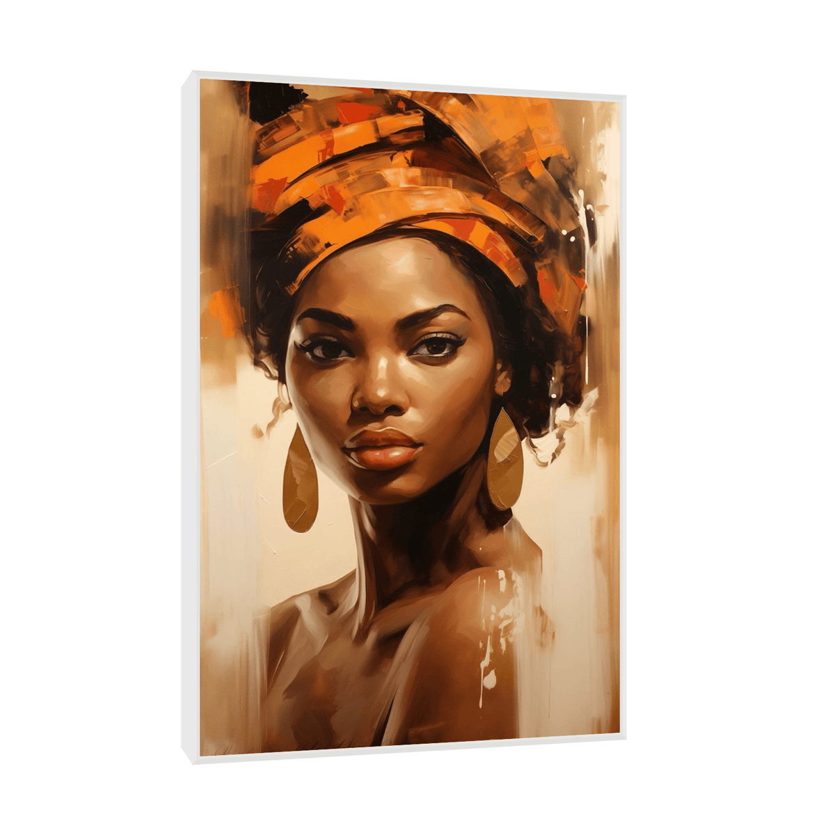 Beautiful African girl in brown - ArtDeco Canvas