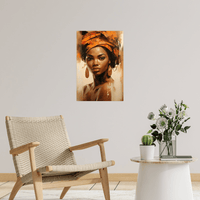 Beautiful African girl in brown - ArtDeco Canvas