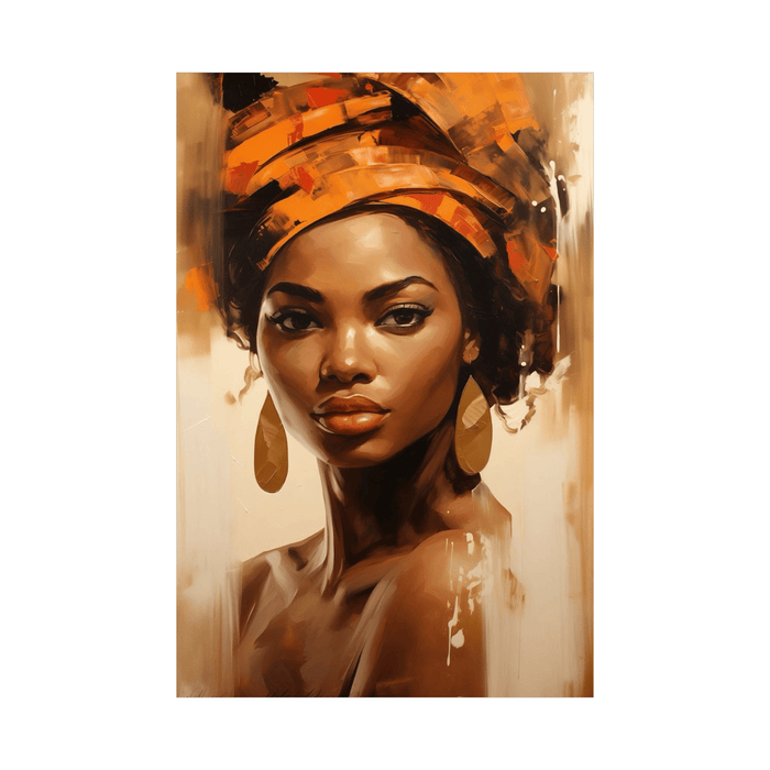 Beautiful African girl in brown - ArtDeco Canvas