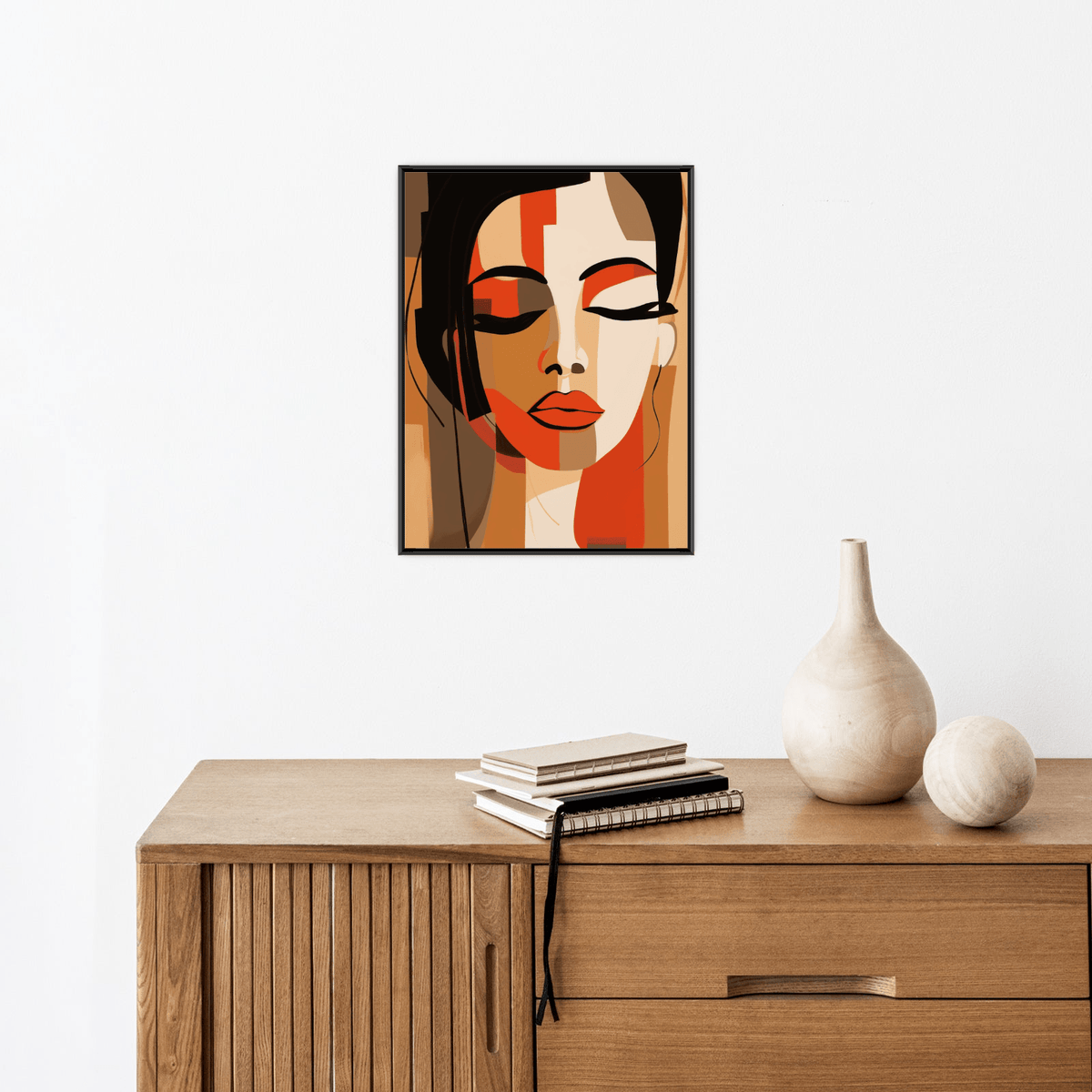 Beauty with the eyes closed - ArtDeco Canvas