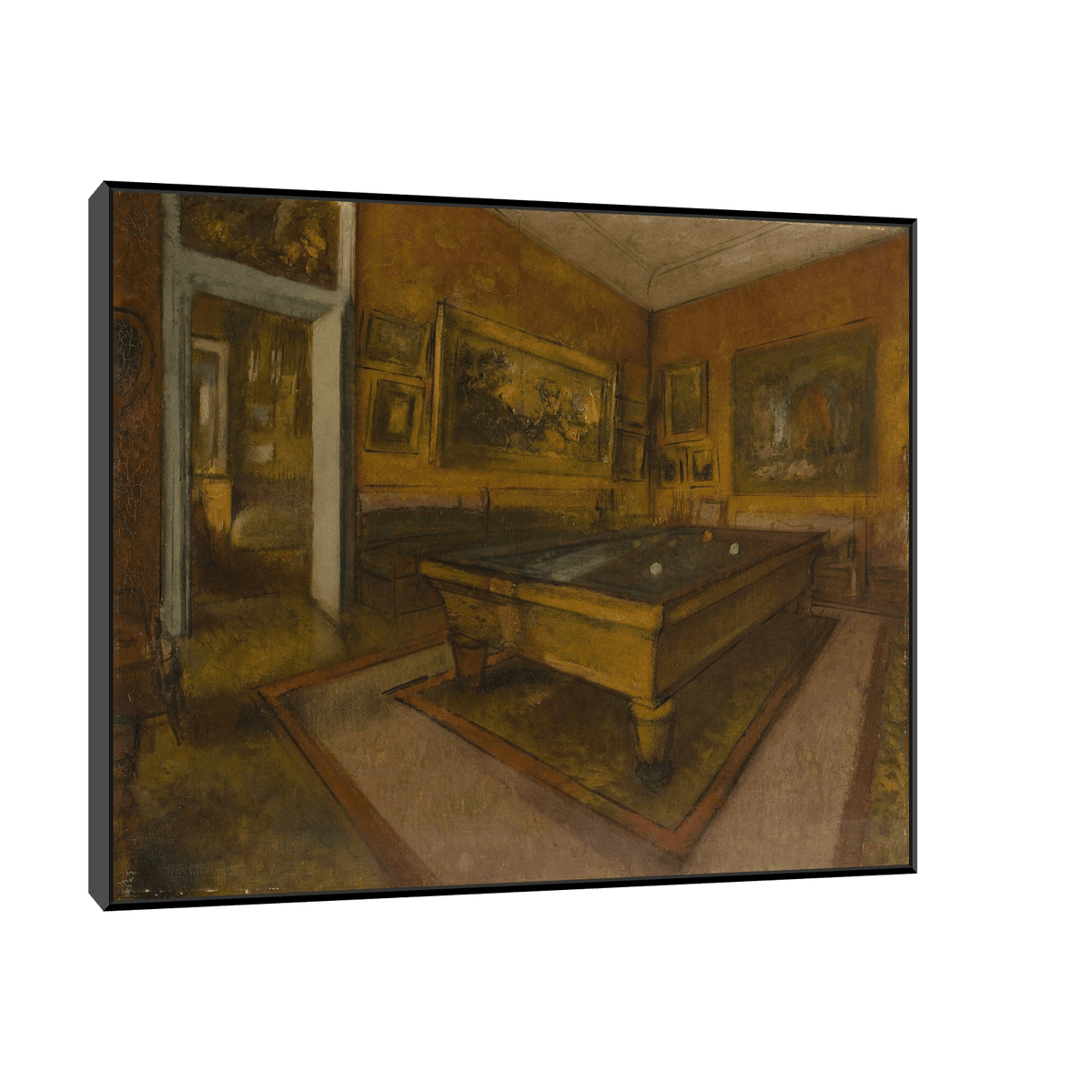 Billiard Room at Ménil-Hubert, Edgar Degas - ArtDeco Canvas