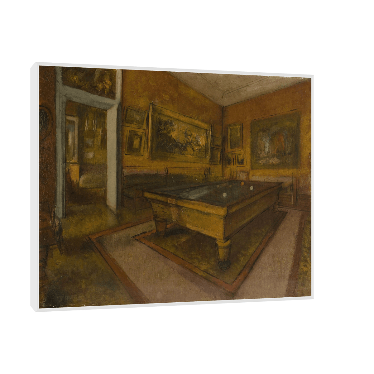 Billiard Room at Ménil-Hubert, Edgar Degas - ArtDeco Canvas