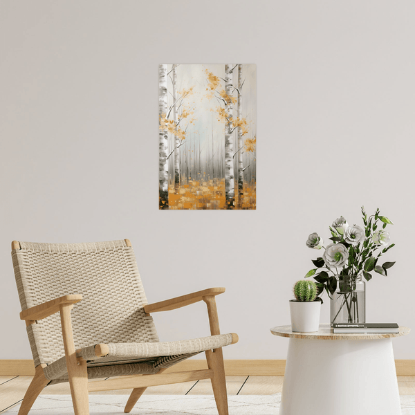 Birch forest autumn scene - ArtDeco Canvas