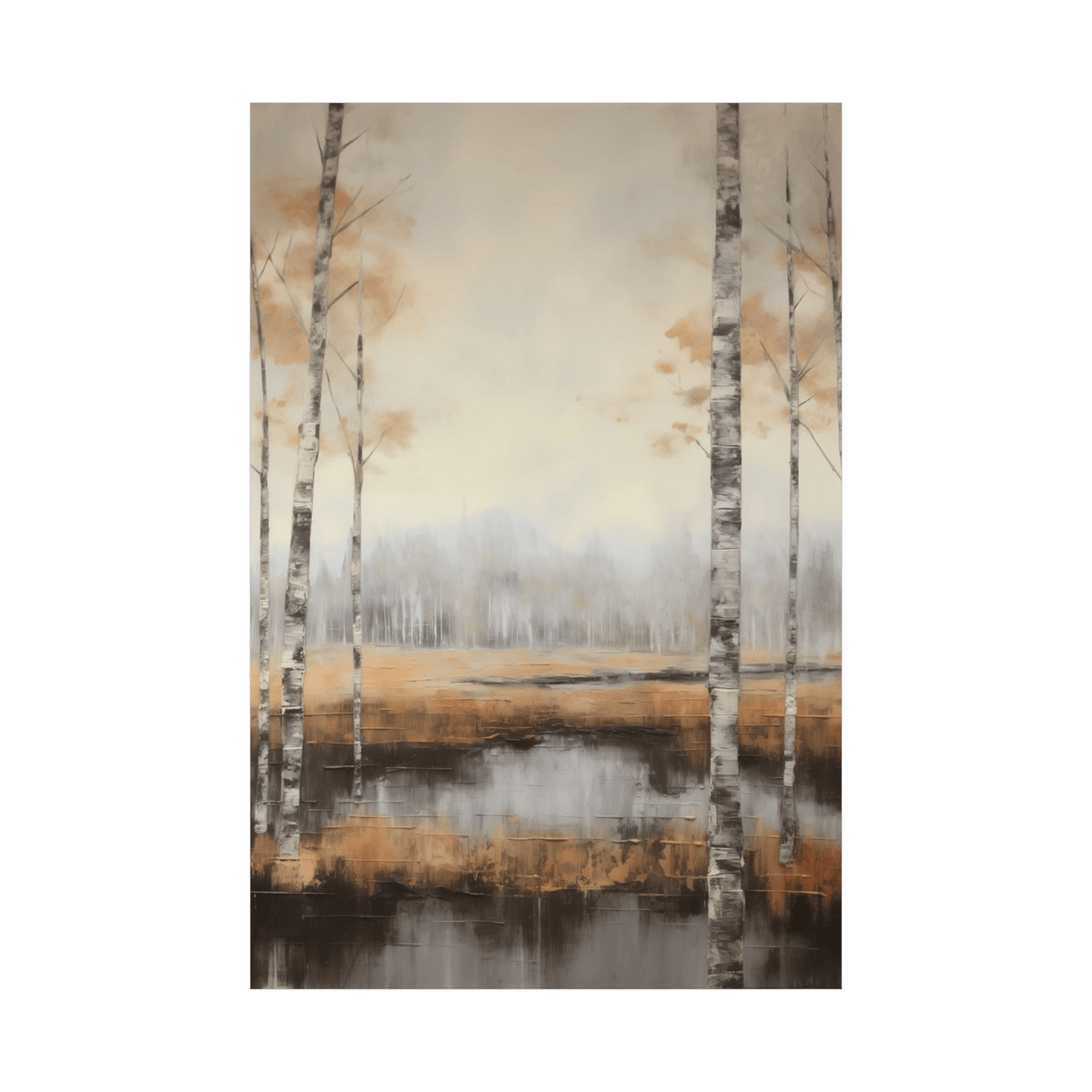 Birch forest reflection - ArtDeco Canvas