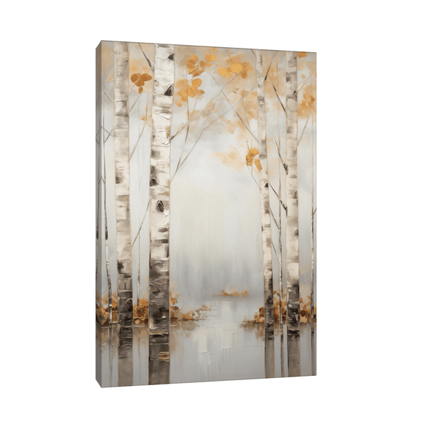 Birches submerged in forest lake - ArtDeco Canvas