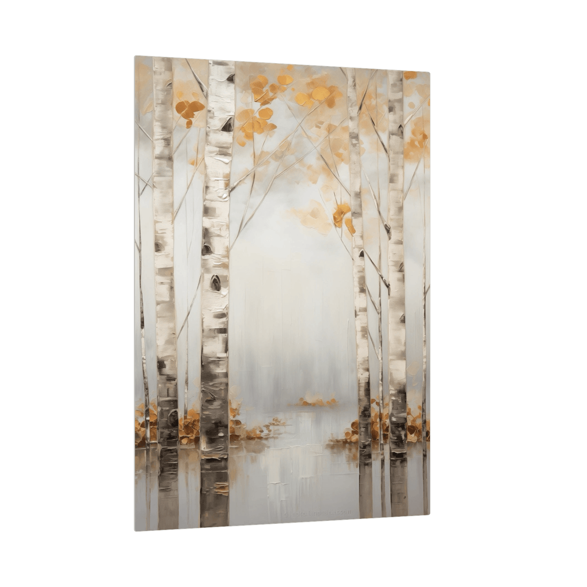 Birches submerged in forest lake - ArtDeco Canvas