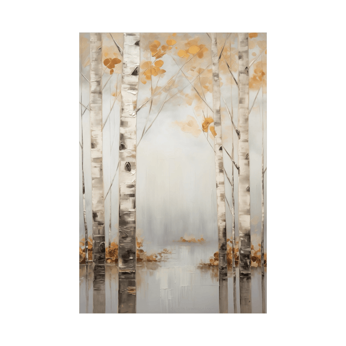 Birches submerged in forest lake - ArtDeco Canvas