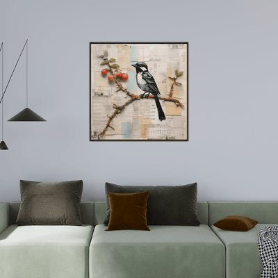 Bird on apple branch - ArtDeco Canvas