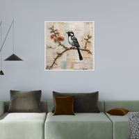 Bird on apple branch - ArtDeco Canvas