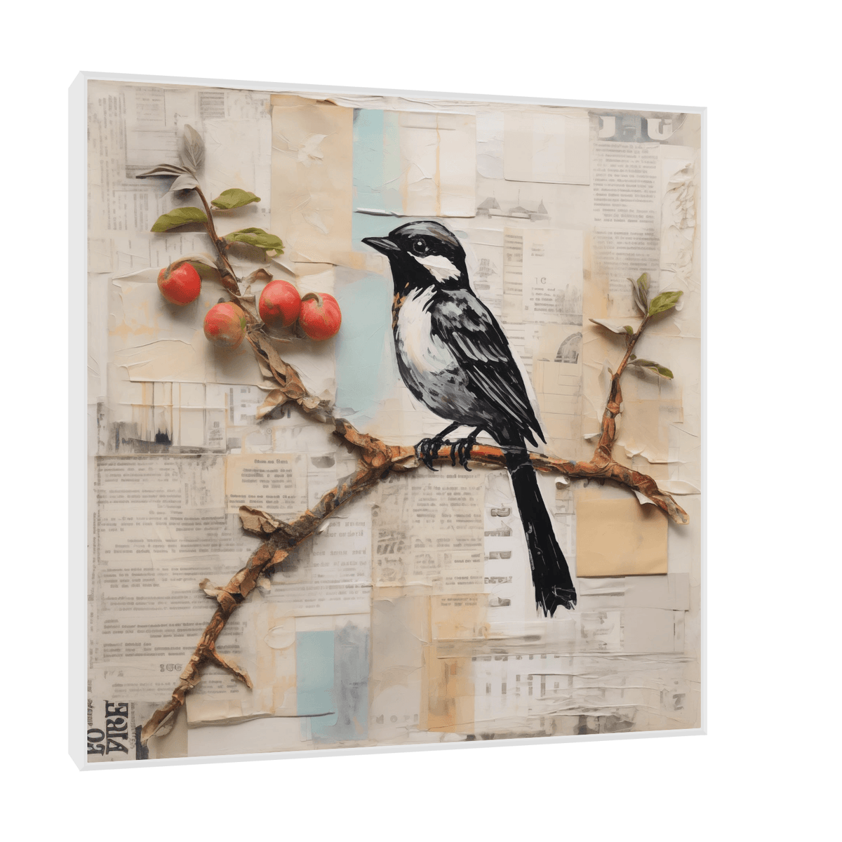 Bird on apple branch - ArtDeco Canvas