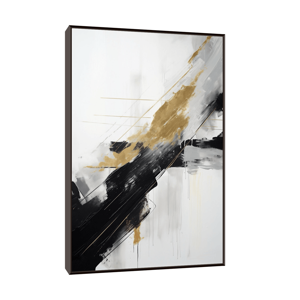 Black & Gold brush strokes - ArtDeco Canvas