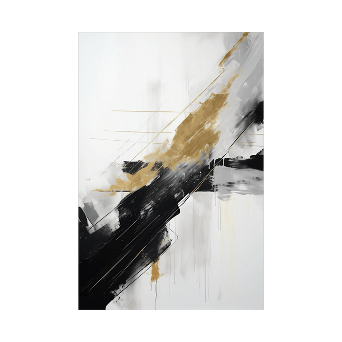 Black & Gold brush strokes - ArtDeco Canvas