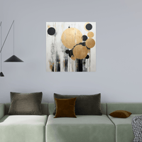 Black & Gold circles abstract - ArtDeco Canvas