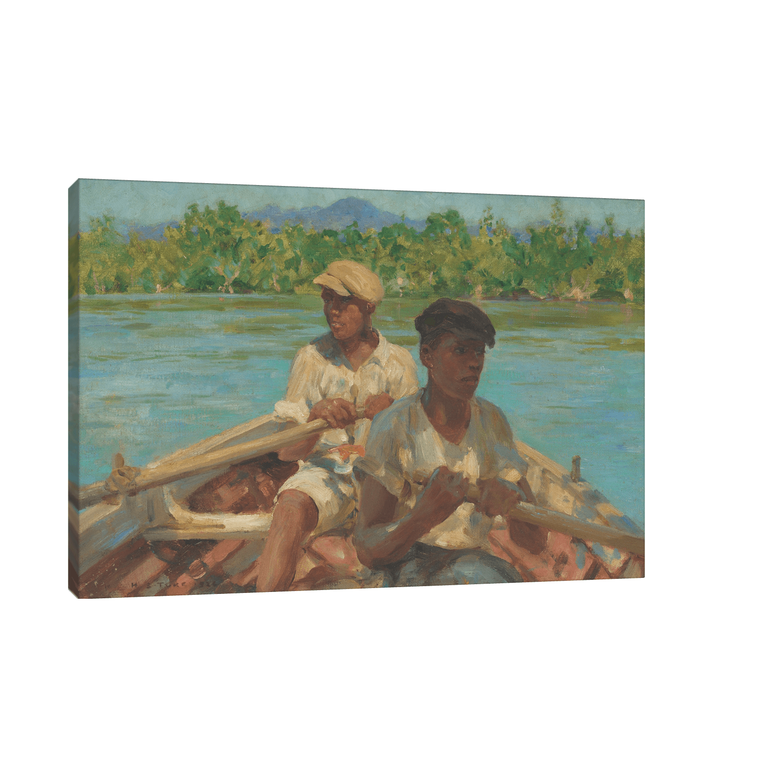 Black River Boatmen, Jamaica, Henry Scott Tuke - ArtDeco Canvas